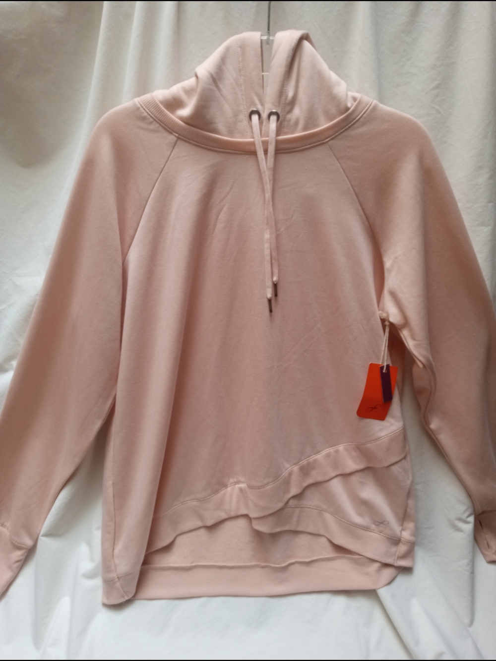 Freely Women's Asymmetrical Peach Hooded Sweatshirt